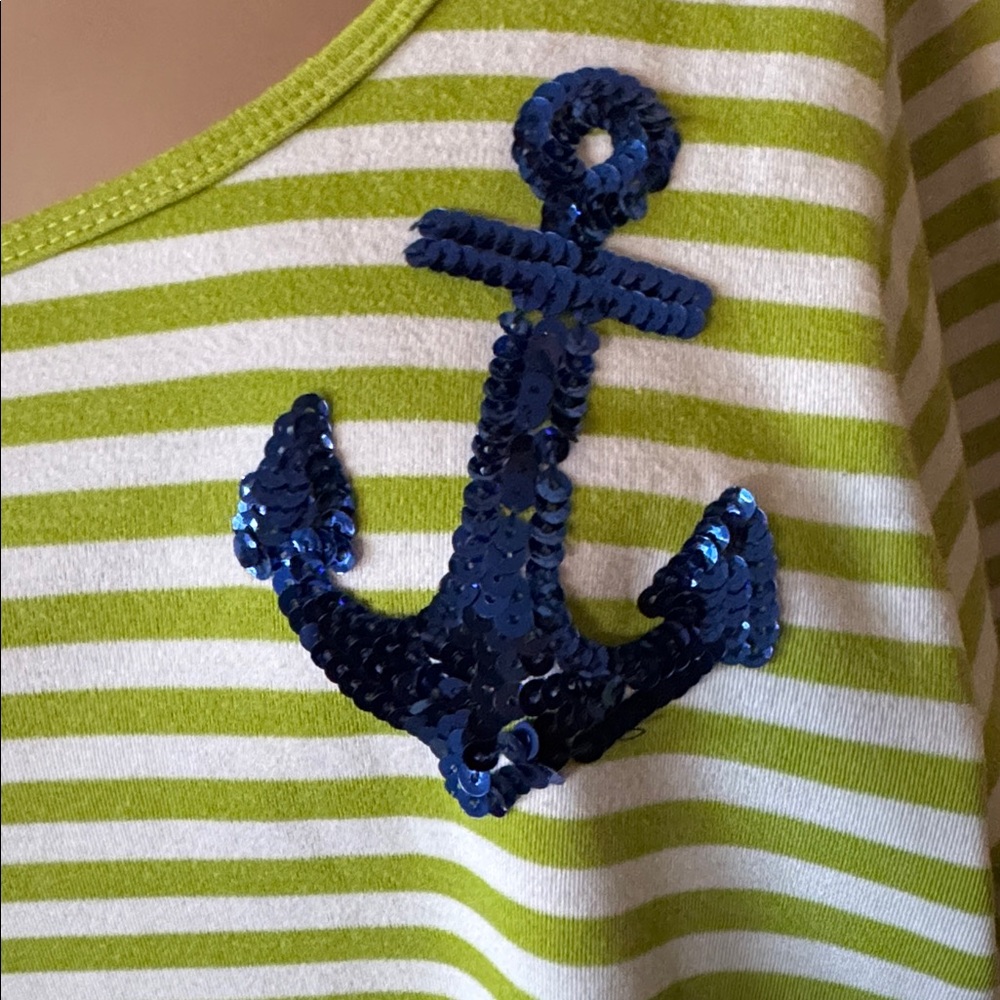 The Quacker Factory Women’s Sequin Nautical Top sz 2X
